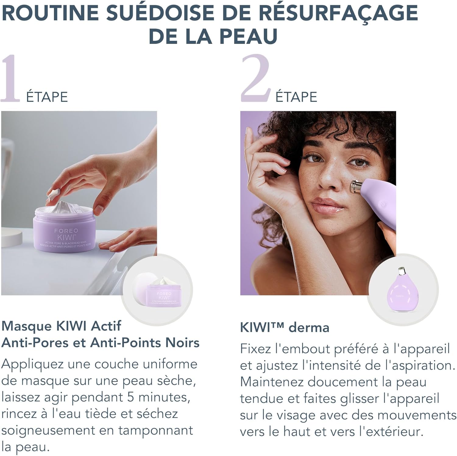 Detalle 2 de FOREO Smooth & Resurface KIWI aspirateur points noirs
