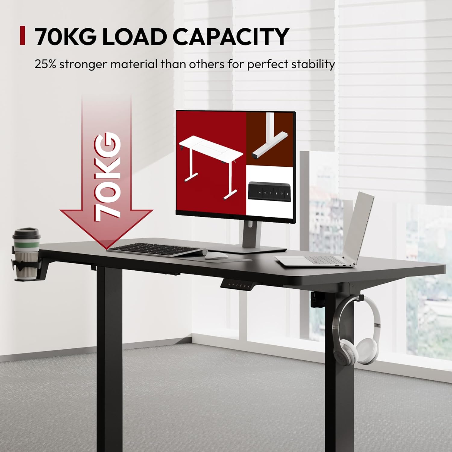 Thumbnail 3 de SANODESK QS1+ 140×60 Electric Standing Desk