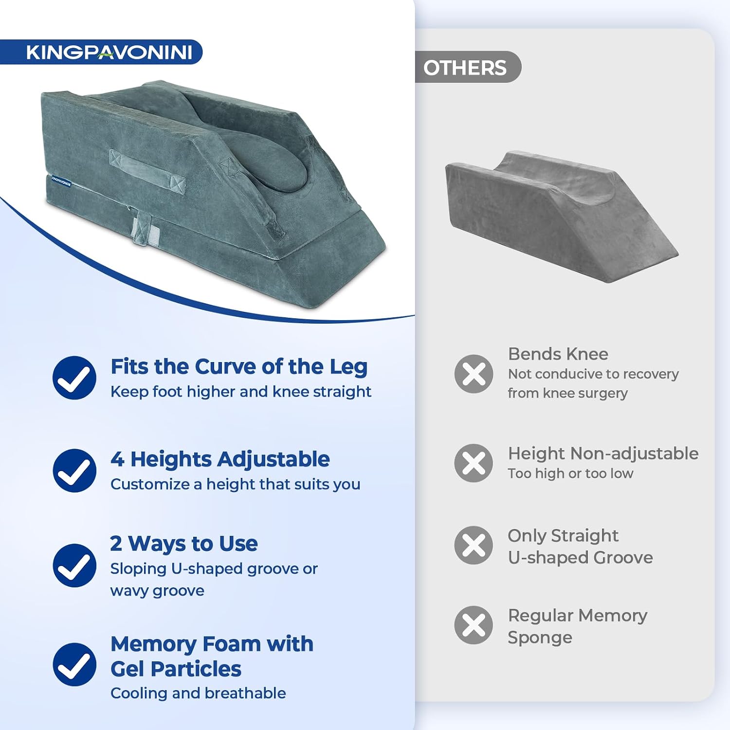 Thumbnail 6 de KingPavonini 4 Adjustable Leg Elevation Pillow for Recovery