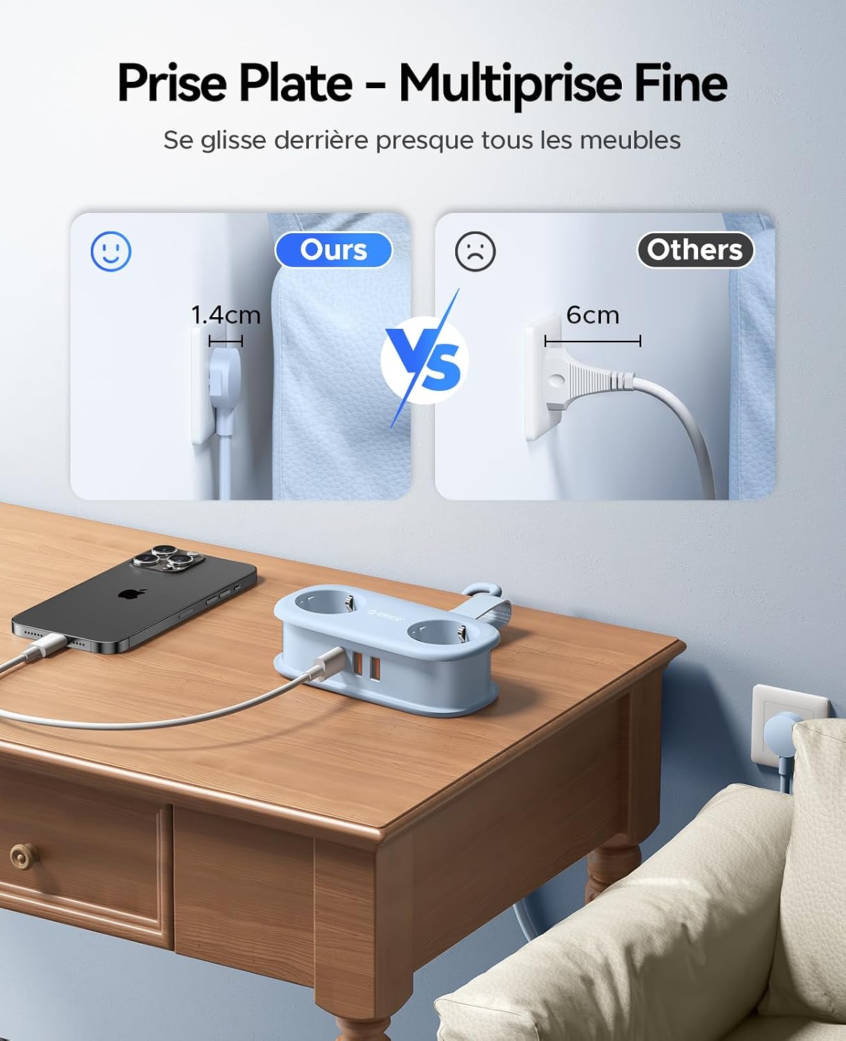 Thumbnail 6 de ORICO AP3 Multiprise voyage USB-C 20W compacte