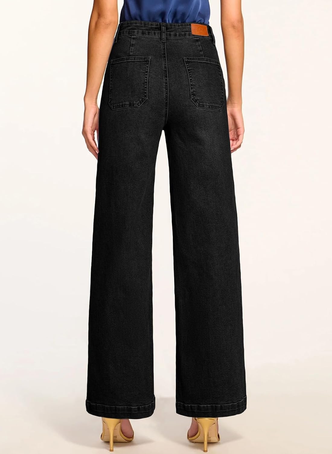 Detalle 2 de Sidefeel Womens Wide Leg Jeans High Waisted 30"