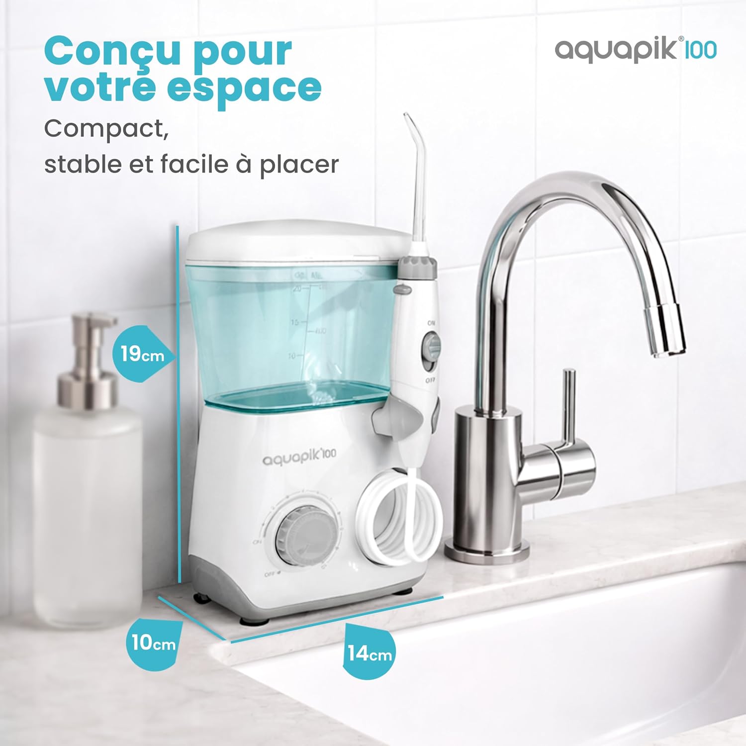 Thumbnail 6 de Aquapik Hydropulseur – Water Flosser avec 8 embouts et 10 niveaux de pression