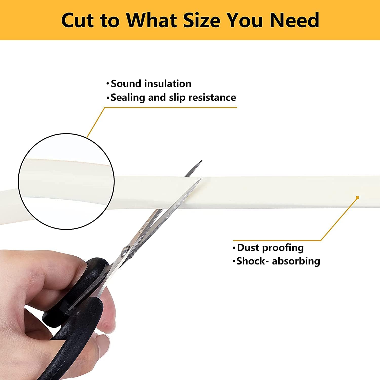 Thumbnail 5 de Dichtungsband Türdichtung selbstklebend (CR-/Neopren-Schaum) 20 mm Breite, 3 mm Dicke, 10 m Länge