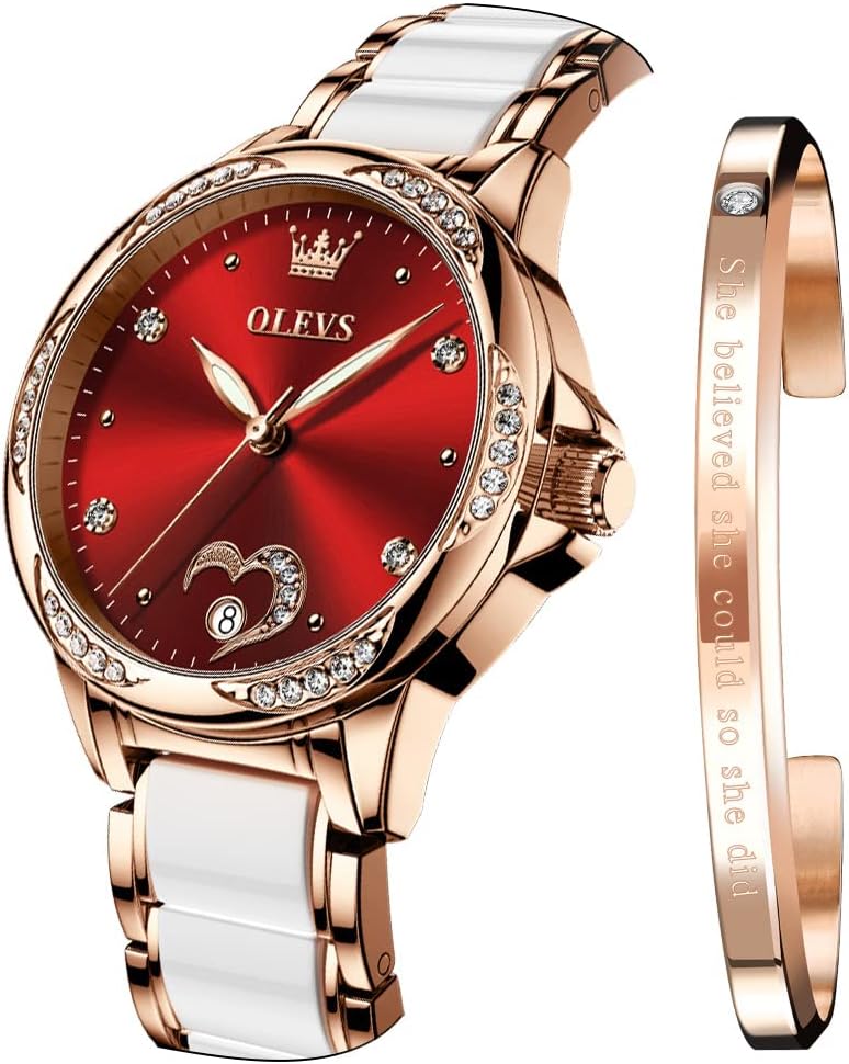 Thumbnail 6 de OLEVS Ladies Quartz Watch – Minimalist ultra-thin design, leather strap, 30M waterproof & date