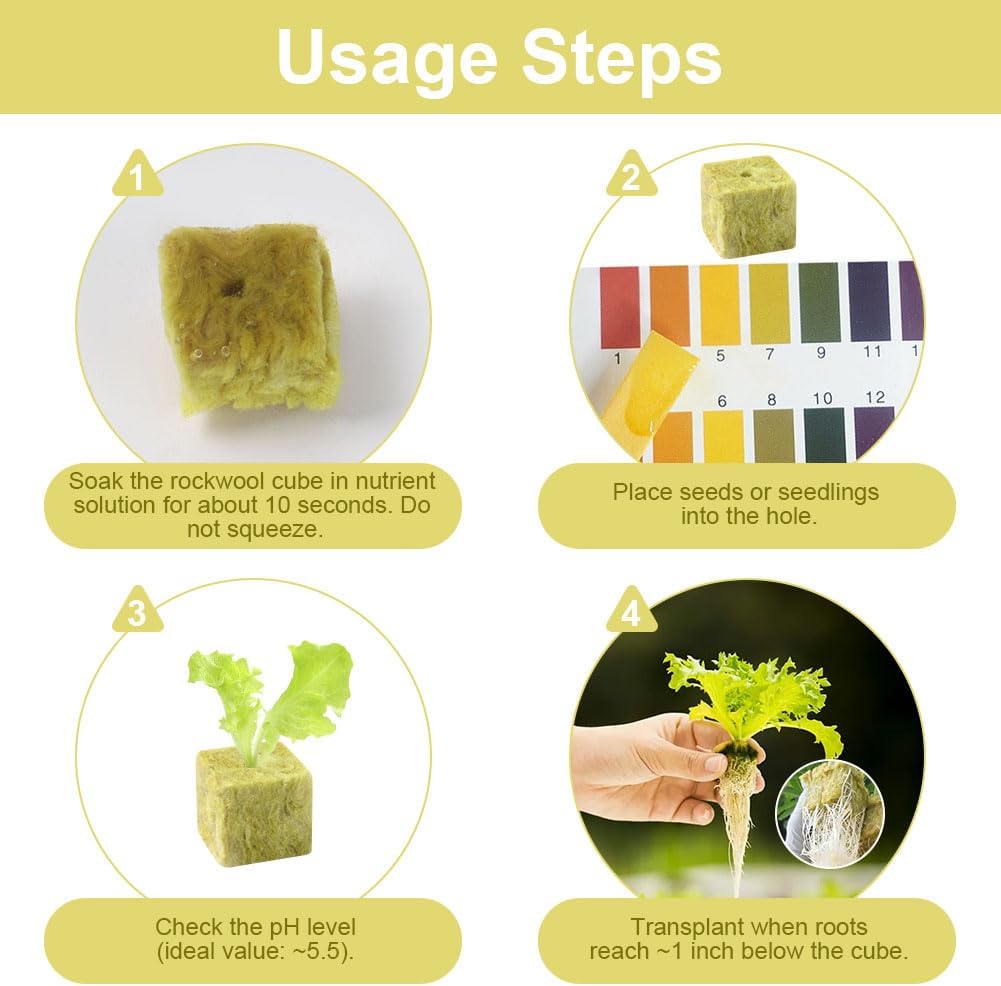 Detalle 2 de OFFCUP 56 Rock Wool Growing Cubes, 4 x 4 x 4 cm for Hydroponics
