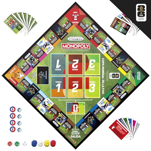 Detalle de Monopoly Panini Prizm Copa Mundial de la FIFA 2026 - Juego de Mesa con Cartas Coleccionables