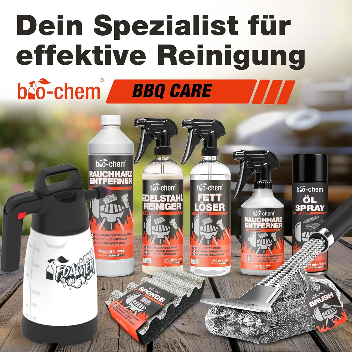 Thumbnail 5 de bio-chem CLEANTEC Bio-Chem Grillreiniger Set 4-teilig für Gasgrill und Edelstahl (inkl. Schwamm & Mikrofasertuch)