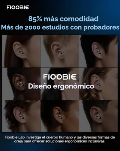 Detalle 2 de Tapones Oídos Fioobie Pro-46dB AcousticWave: protección anti-ruido para dormir, viajar y estudiar