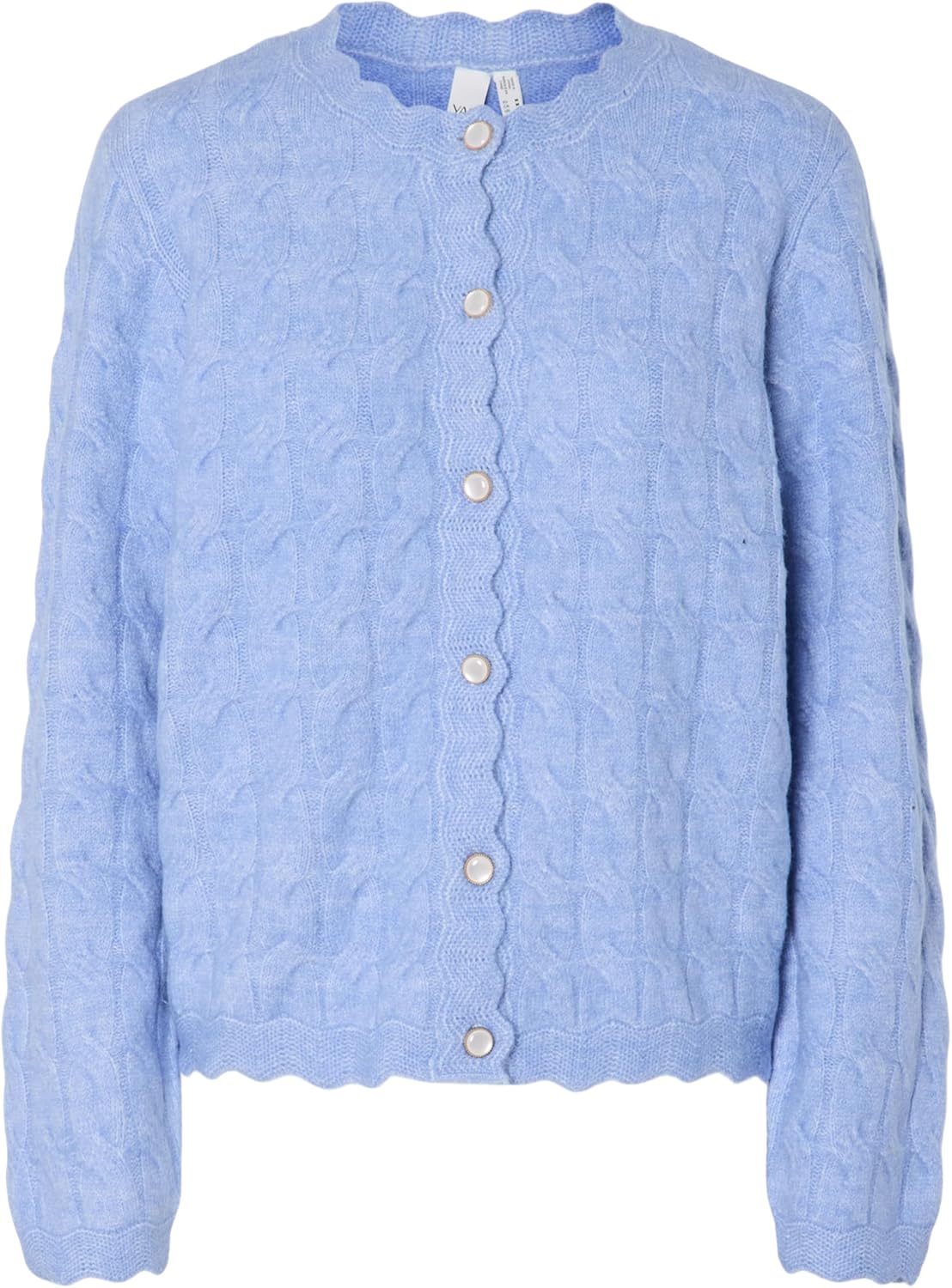 Detalle de YAS Damen Yasbubera LS Knit Cardigan – Strickcardigan mit durchgehender Frontöffnung
