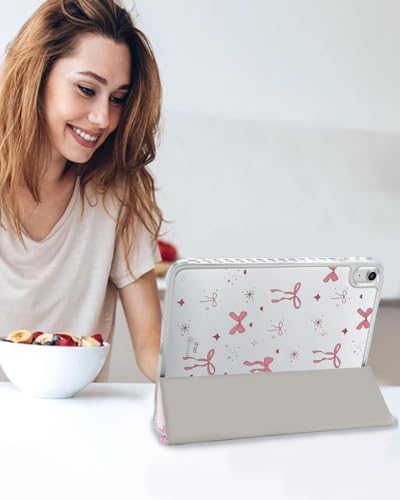 Thumbnail 6 de Fycyko Étui avec Nœud pour iPad 11" (Gén. 11) et iPad 10e (10,9") - Motif Rose & Porte-crayon