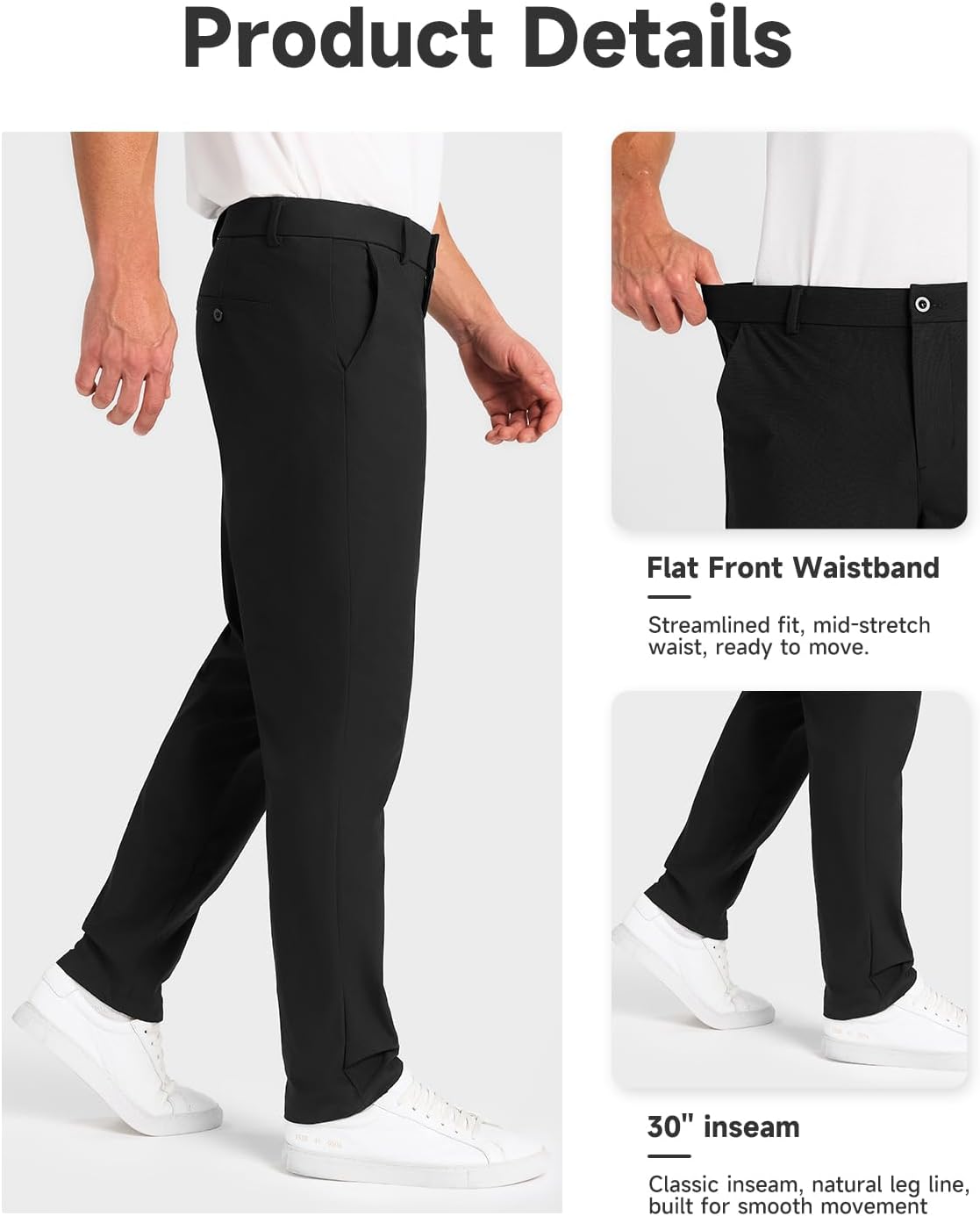Thumbnail 4 de SNOWTEN Mens Classic Fit Golf Pants Stretch Dress Pants – Lightweight, 30''/32''/34