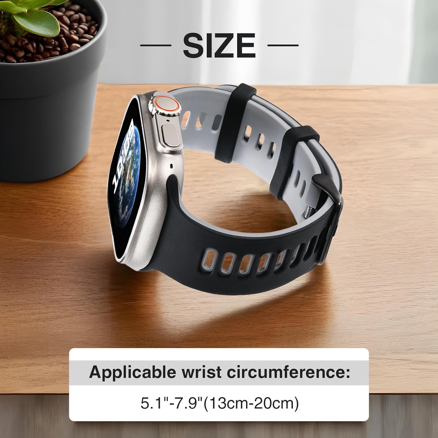 Thumbnail 3 de YHC Sport Straps compatible with Apple Watch Ultra 1/2 – soft silicone sport wristband (1 pack)