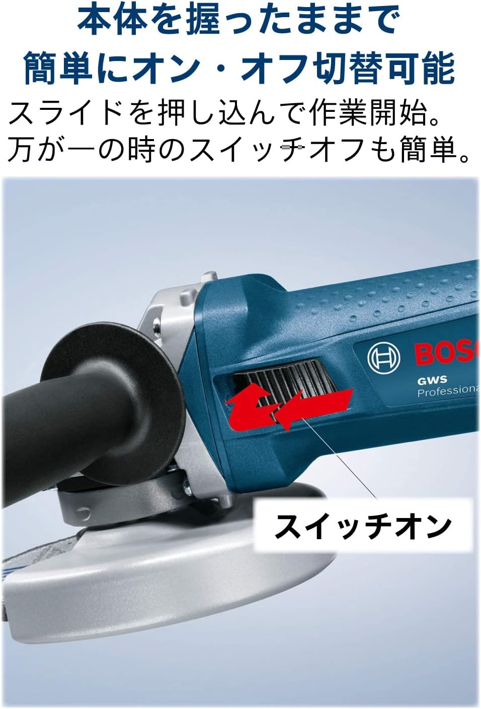 Thumbnail 2 de Bosch Professional GWS7-100E 100mmディスクグラインダー 無段変速・細径グリップ