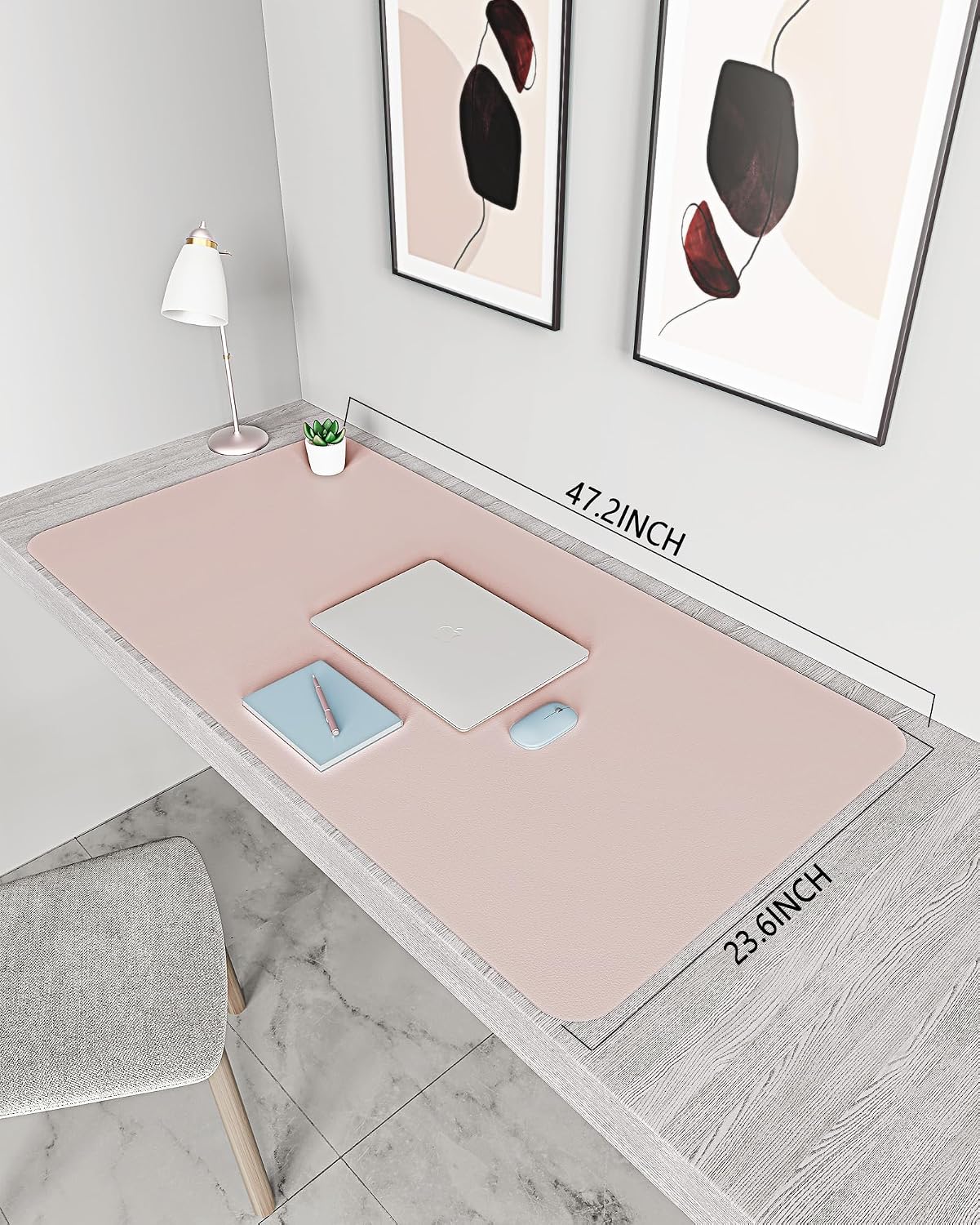 Thumbnail 5 de YSAGi Non-Slip Waterproof Desk Pad (120 x 60 cm) – Ultra-thin pink PVC leather desk protector