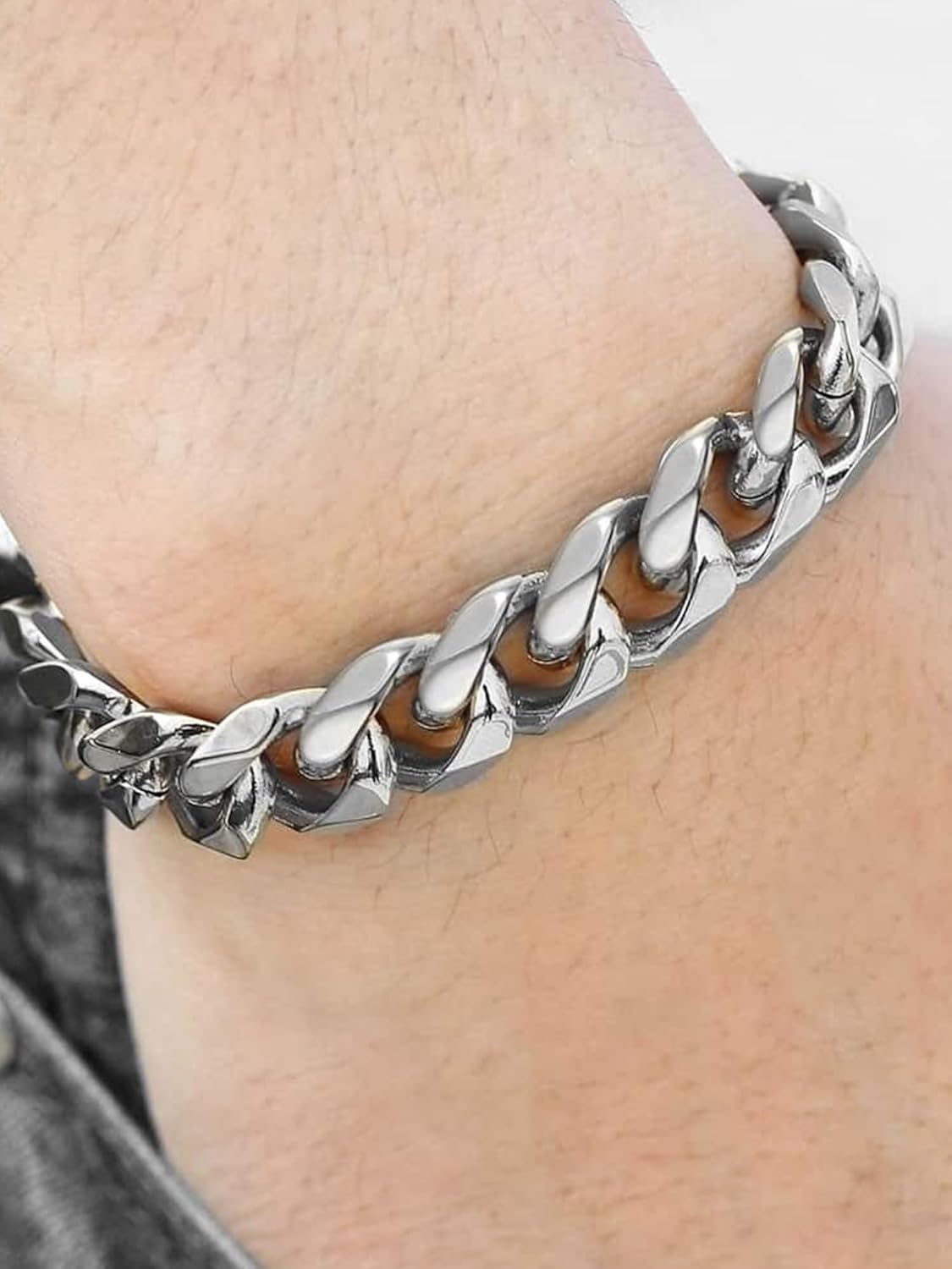 Thumbnail 1 de PROSTEEL Bracciale da Uomo a Catena Cubana: Acciaio Inossidabile e Placcatura 18K