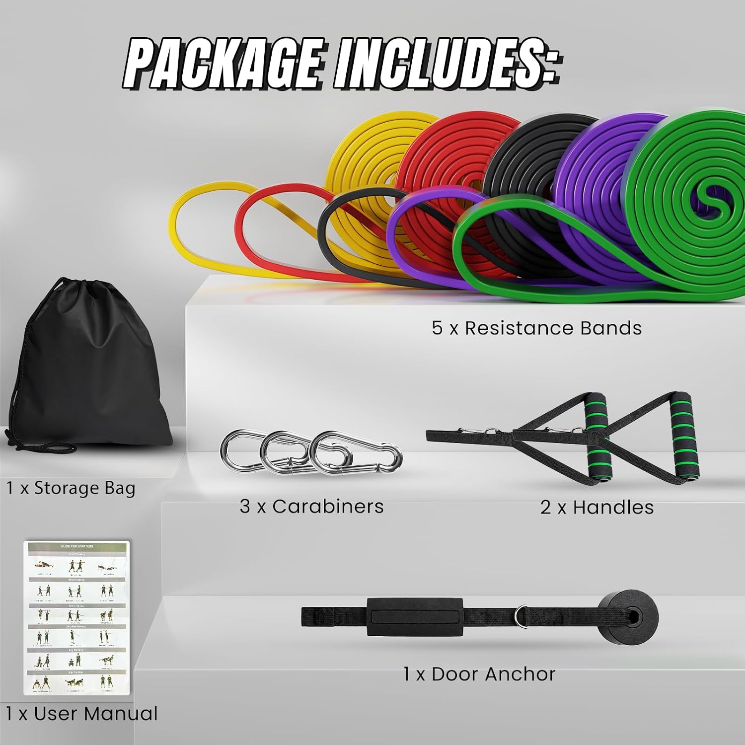Thumbnail 6 de Sanakma Resistance Bands Set for Pull-Up Assistance, 5 Resistance Levels