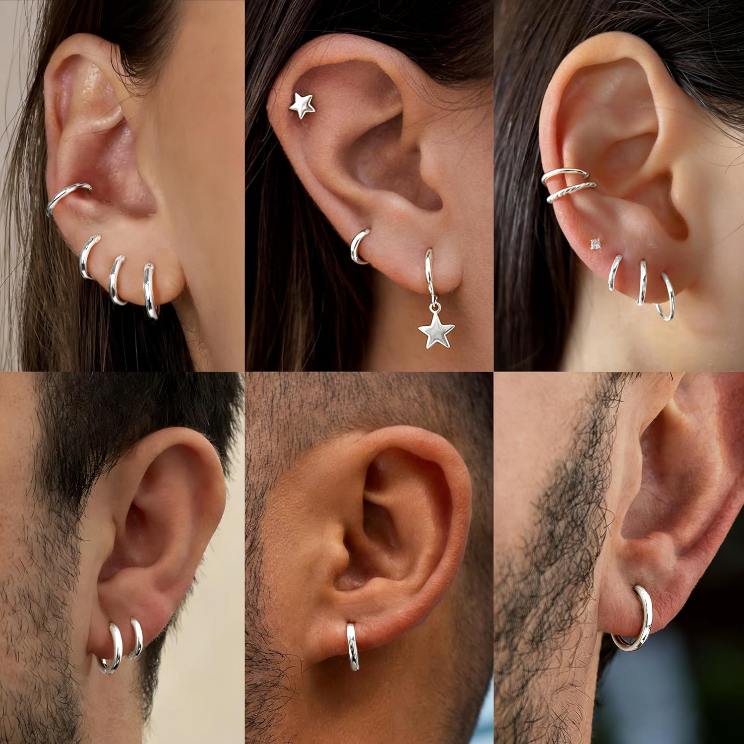 Detalle 1 de Gokeey 316L stainless steel hoop earrings