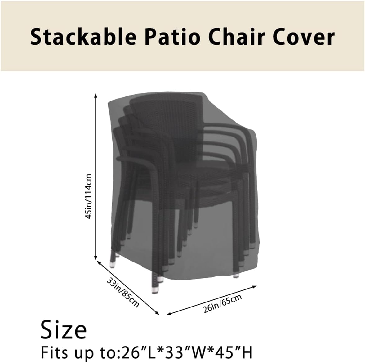 Detalle 2 de NIHUIFDPY Garden Chair Cover 210D Oxford Waterproof 114x85x65cm