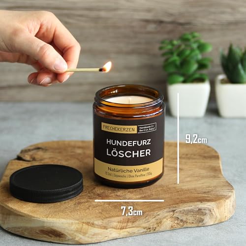 Detalle de PräsenteEnte Duftkerze für Hundefans aus Sojawachs, Vanille, in Geschenkbox