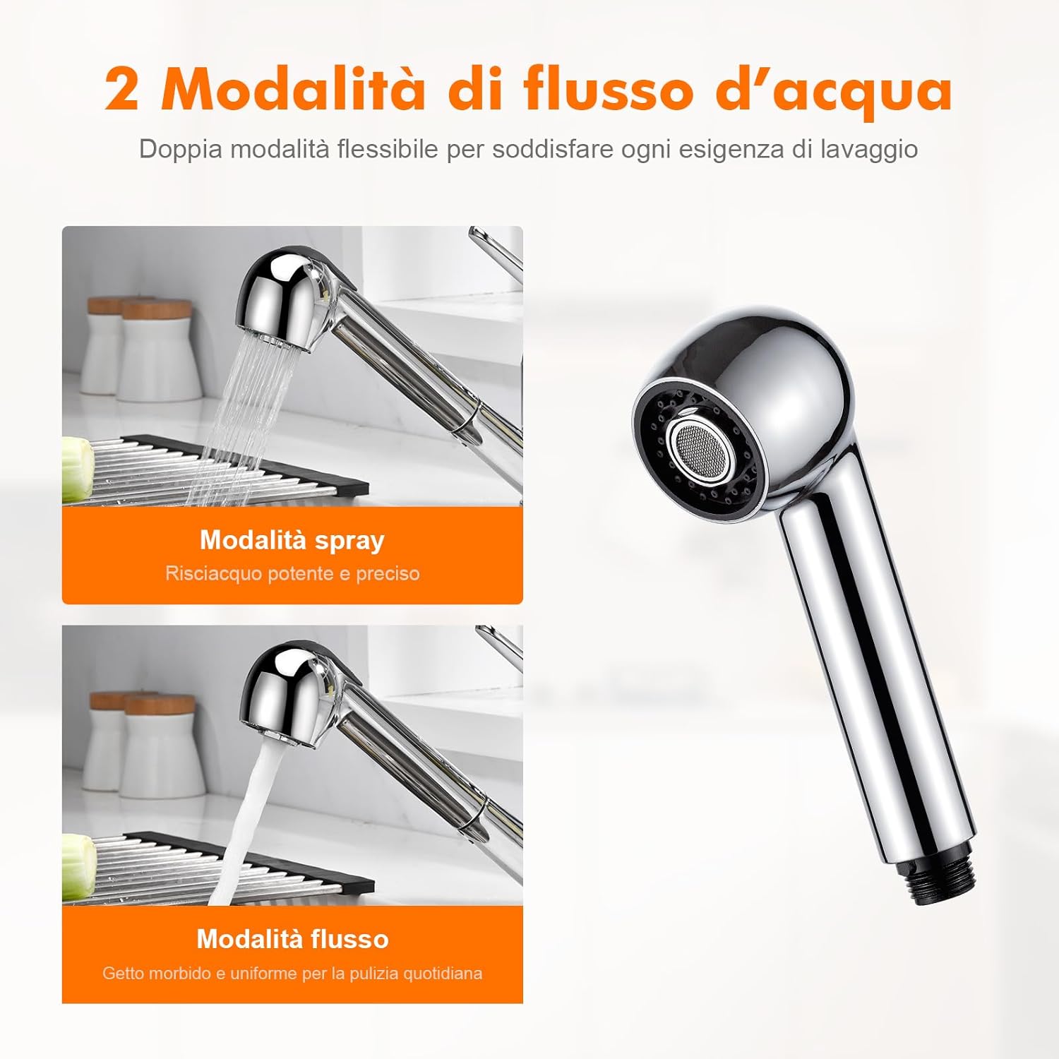 Detalle de Soffione ricambio cucina G1/2 a 2 funzioni