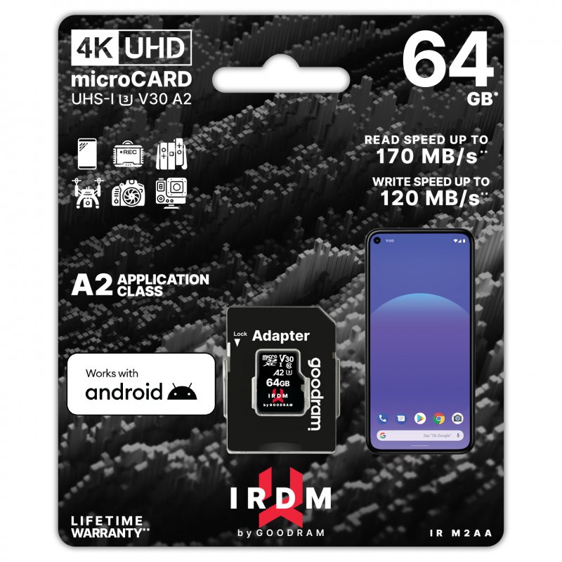 Thumbnail 1 de goodram IRDM MicroSDXC 64GB A2 UHS-I