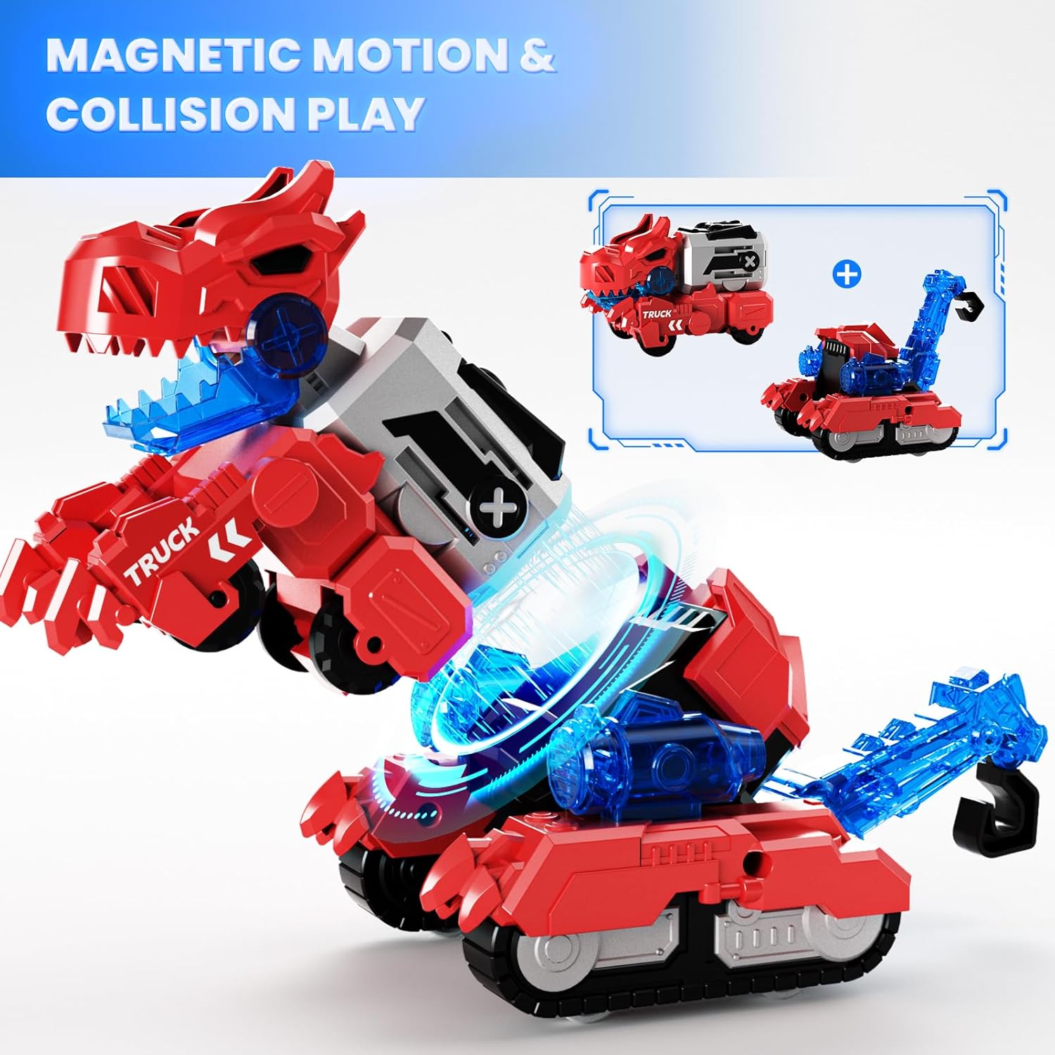 Thumbnail 2 de Dimoarch Magnetic Dinosaur Transforming Robot Toys (6-in-1 Dino Construction Trucks)