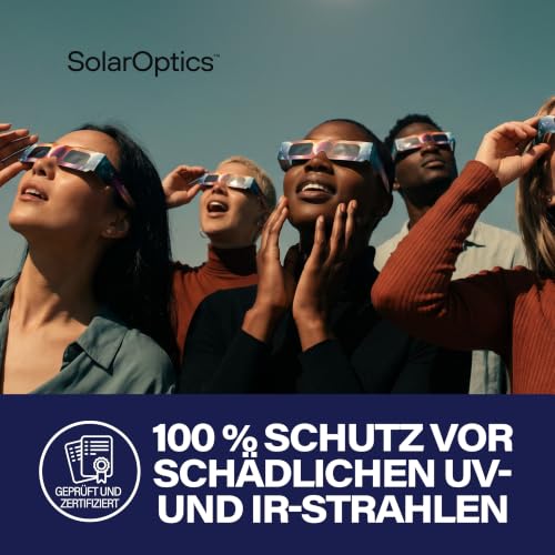 Thumbnail 5 de Solar Optics Sonnenfinsternisbrille 2er-Pack mit Handy-Filter – ISO 12312-2 & CE-zertifiziert, sicher beobachten + Smartphone-Filter-Set (AAS 2026)