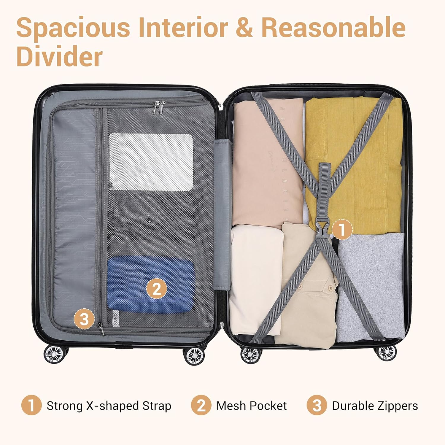 Thumbnail 5 de Kono 24inch hard shell trolley case