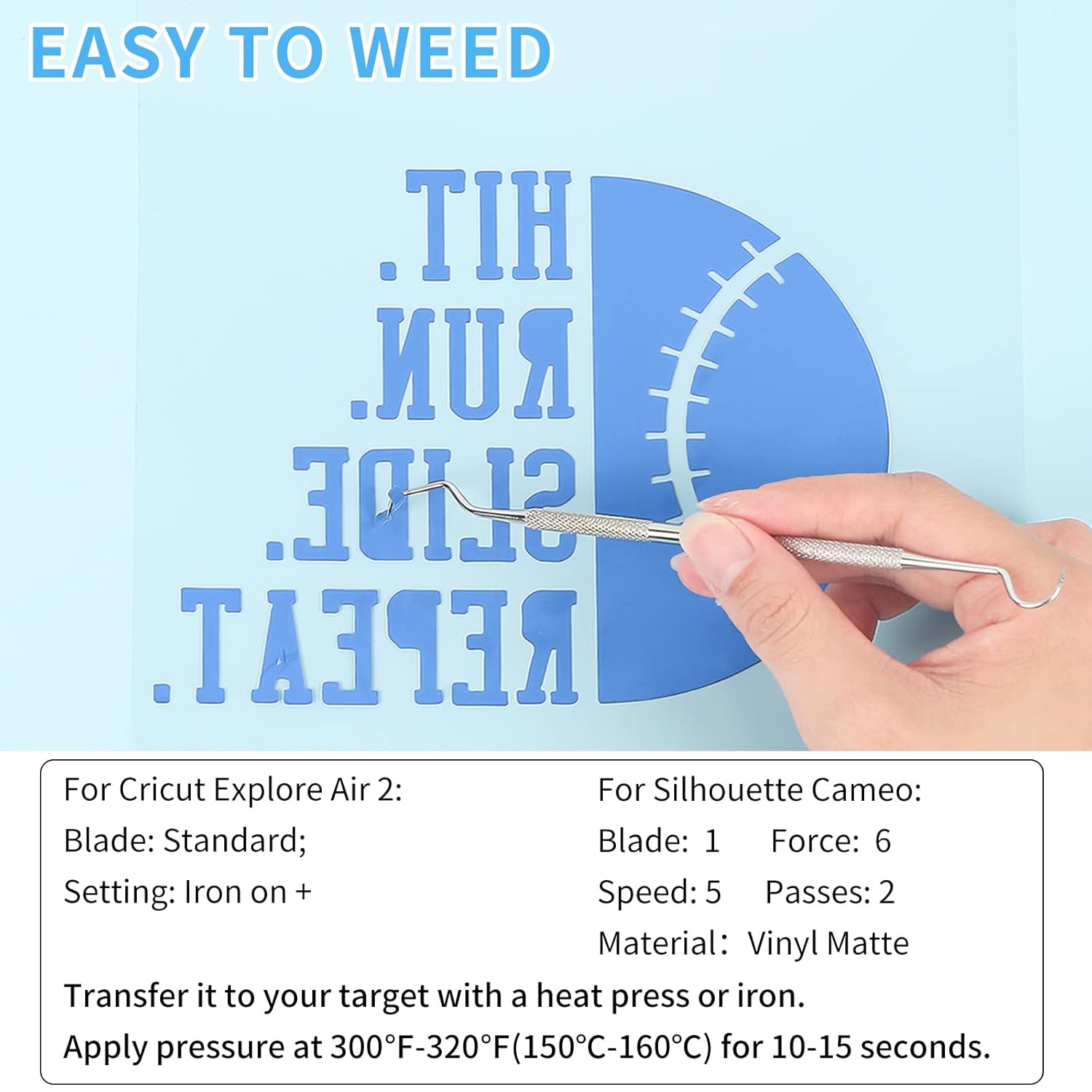 Thumbnail 2 de Lya Vinyl 15FT Sky Blue Heat Transfer Vinyl (HTV) for Cricut & Silhouette Cameo