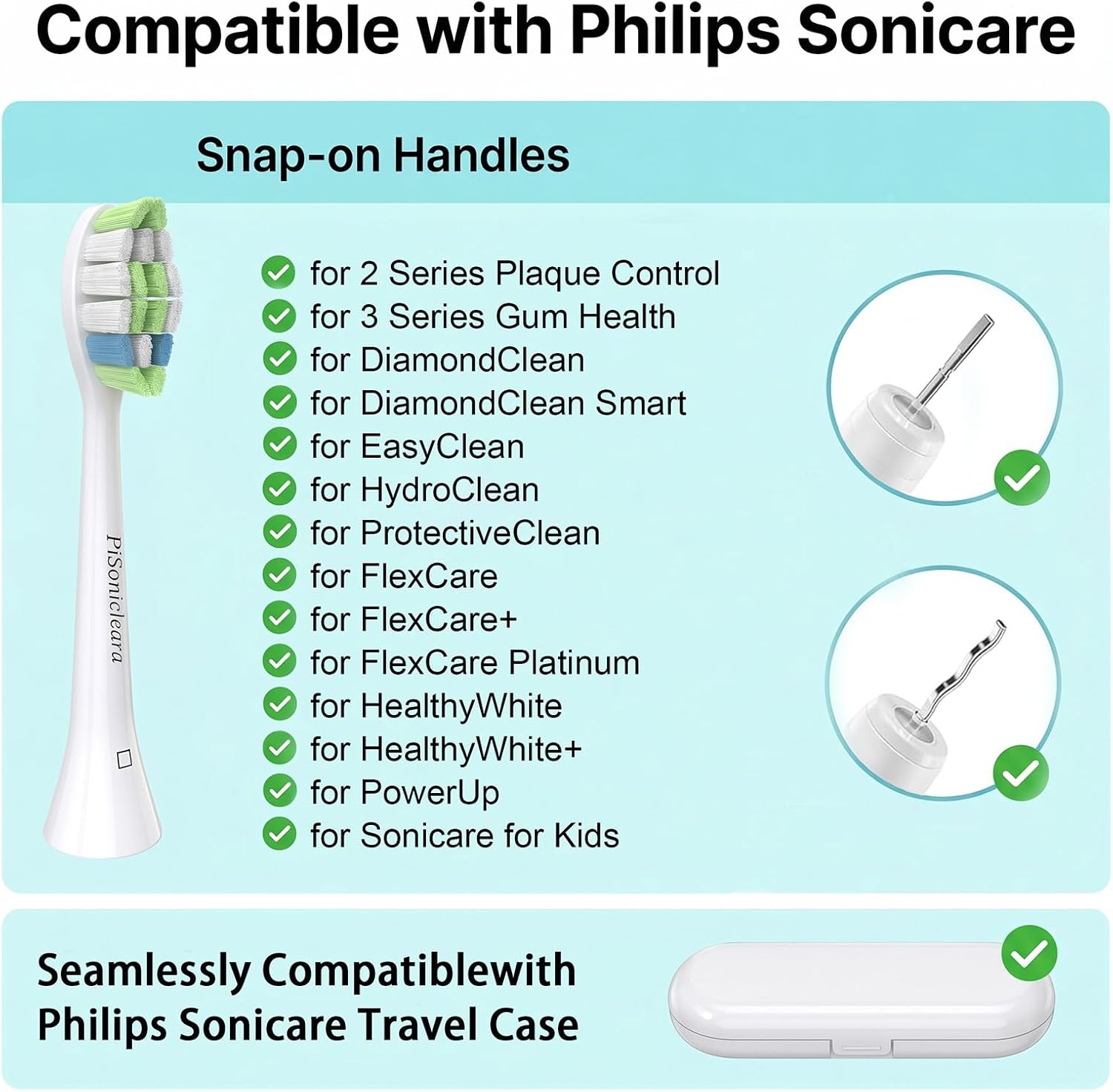 Thumbnail 1 de Pisonicleara Replacement Toothbrush Heads (10-pc) for Philips Sonicare – Medium Soft with Indicator Bristles