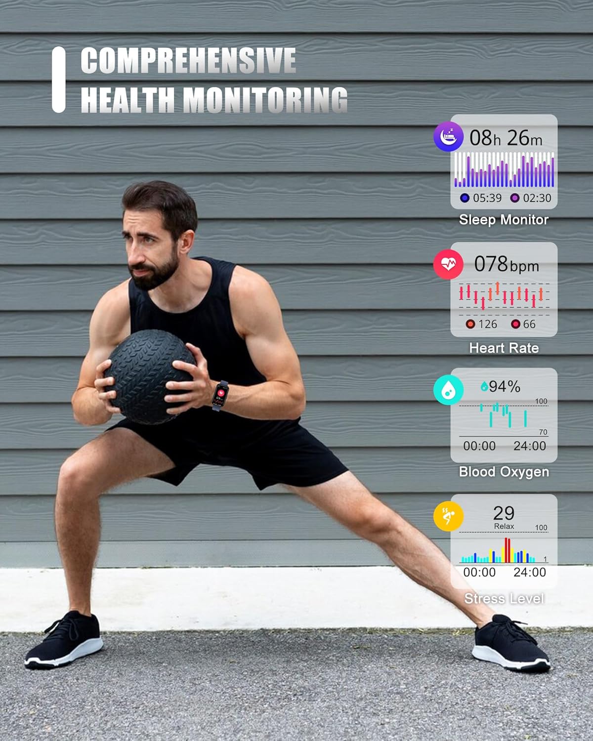 Thumbnail 2 de Fitness Tracker: Smart Watch for Women and Men with 24/7 Health Monitoring