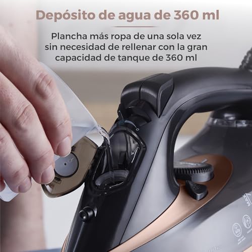Detalle 2 de Tower T22013 Plancha de vapor 3.100 W rosa oro y negro 🔌