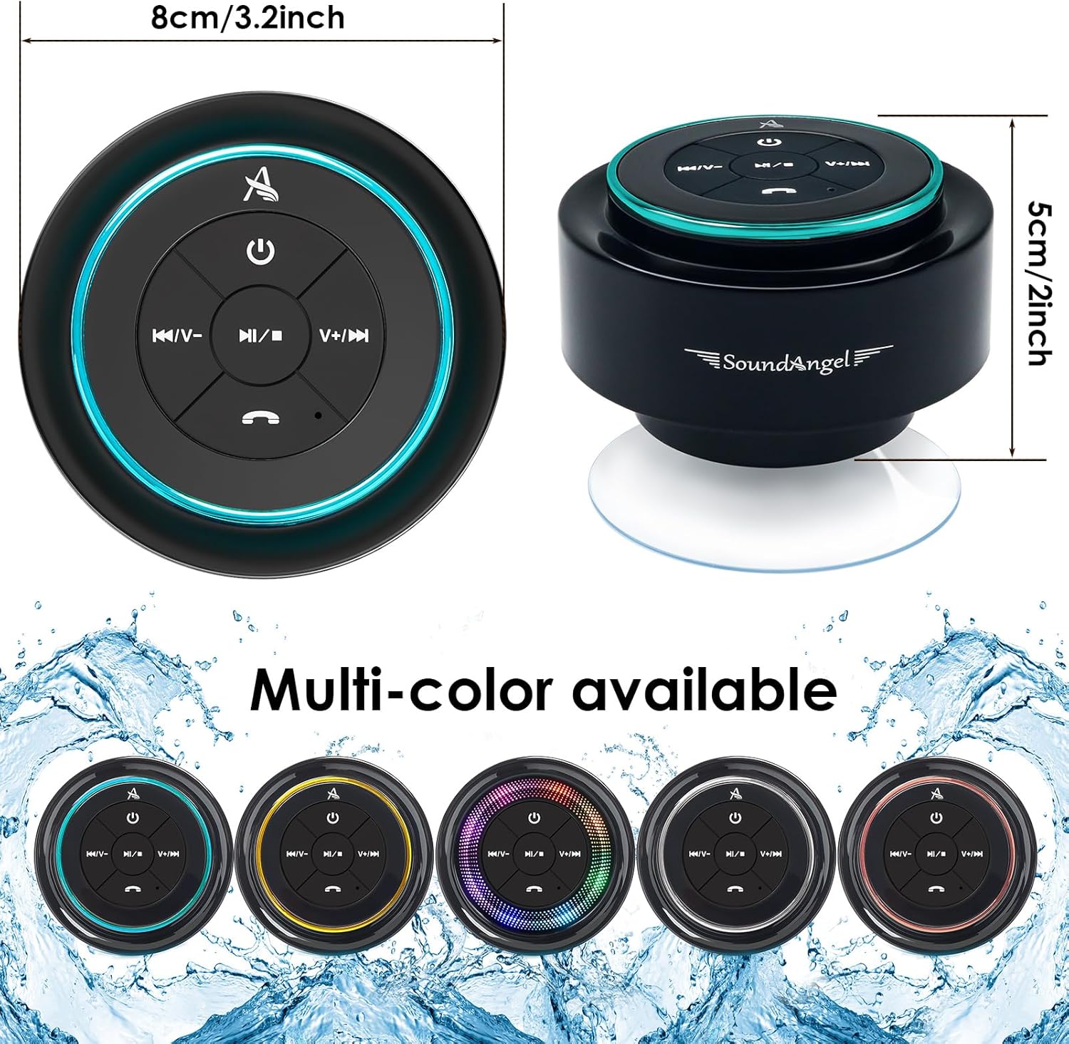 Thumbnail 6 de Xleader Pro Shower Speaker (Upgraded) – IPX7 Waterproof Bluetooth Speaker with 8W Sound and 15H Playtime