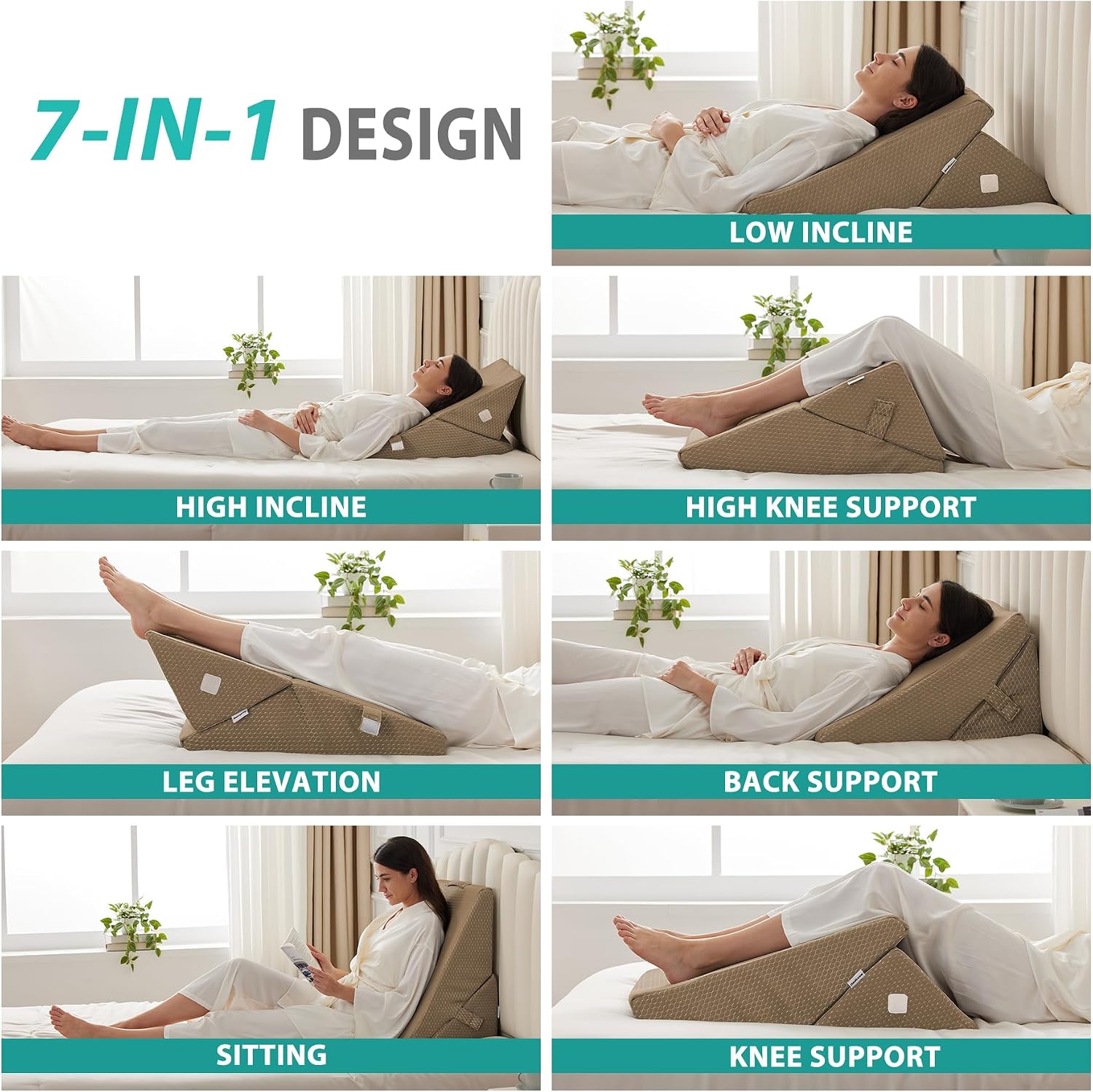 Detalle de Bedluxe Wedge Pillow Set, 9- and 12-Inch