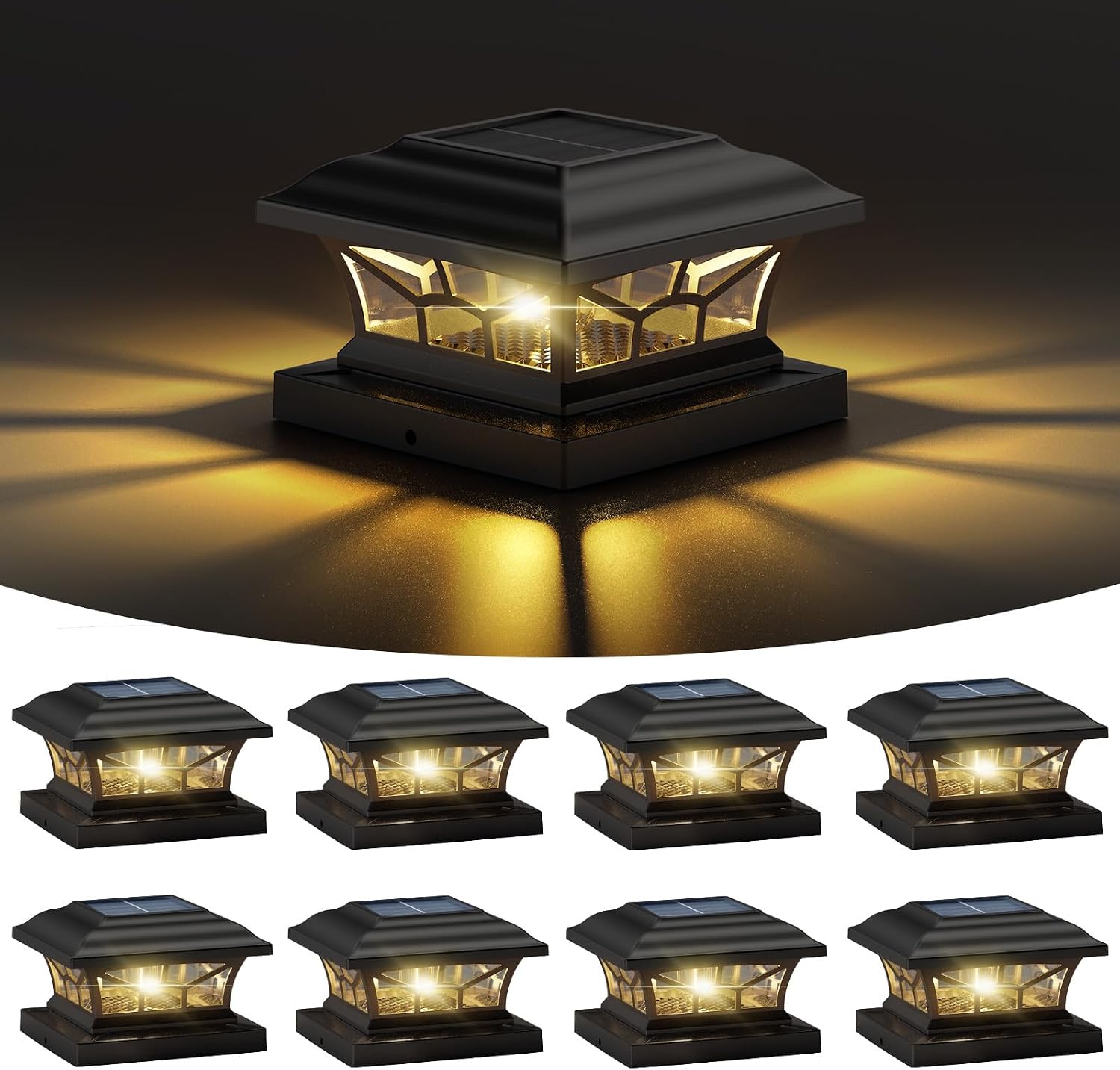 Detalle de DAMAYCA DM25SPL01 Solar Post Cap Lights, 8-Pack, Dual White Modes