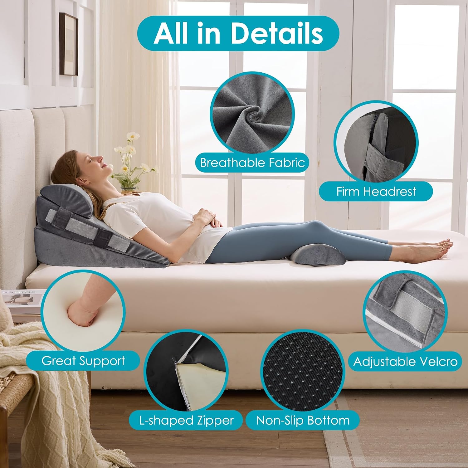 Thumbnail 6 de WGAKCED Wedge Pillow Set, 3-Piece