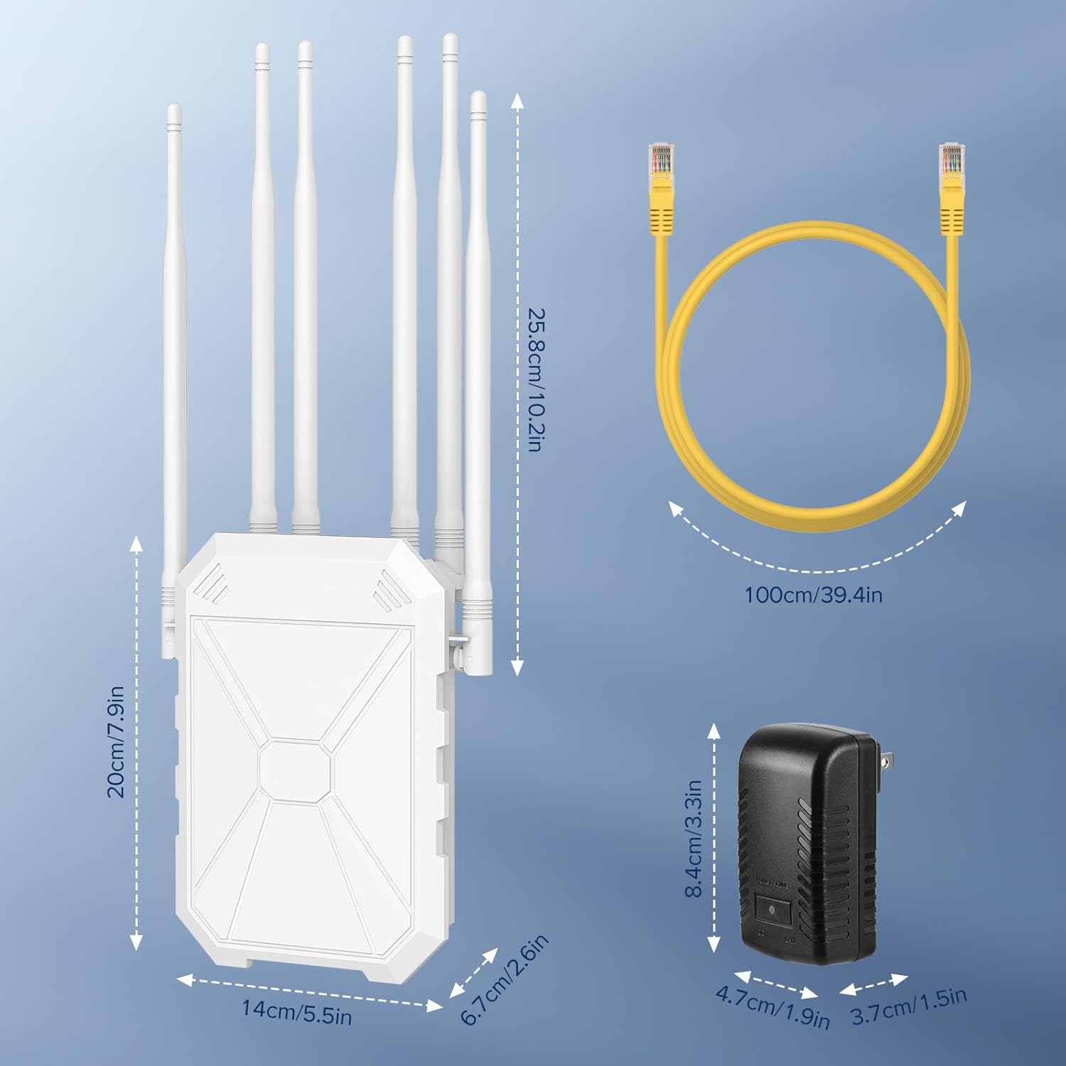 Thumbnail 6 de AX1800 Outdoor WLAN Repeater – Dualband-WLAN mit 6 Antennen, IP67‑Wetterfest und PoE-Unterstützung