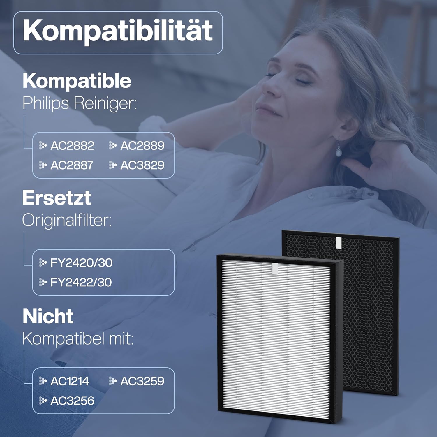 Detalle 2 de Philips AC2882/AC2887 Filter-Set 2er (HEPA+Aktivkohle)