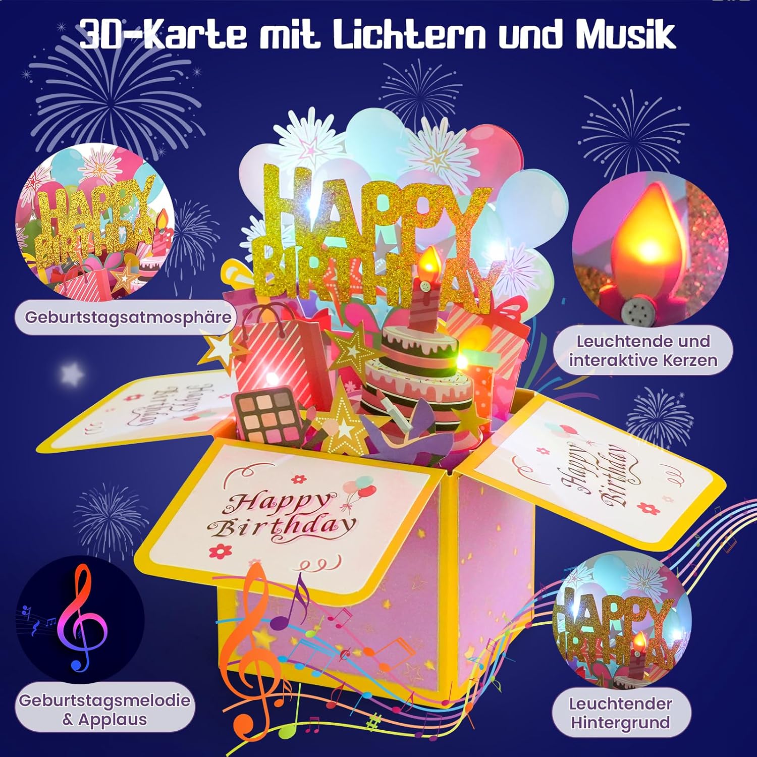 Thumbnail 1 de MOWETOO Happy Birthday Geburtstagskarte
