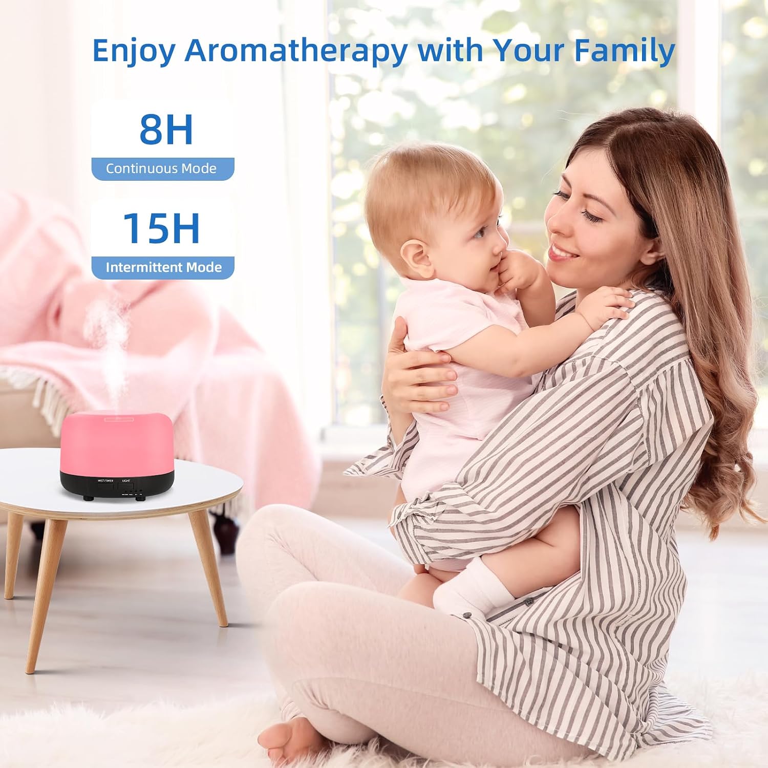 Thumbnail 3 de DIFFOFE 300ML Aromatherapy Diffuser: Quiet, Remote-Controlled Humidifier for Home and Office
