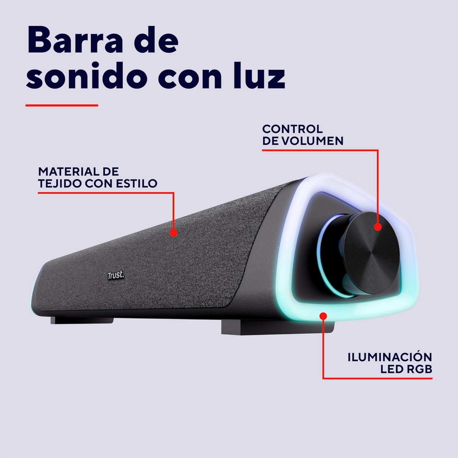 Thumbnail 1 de Trust Liro Barra de Sonido PC 12W con LED RGB