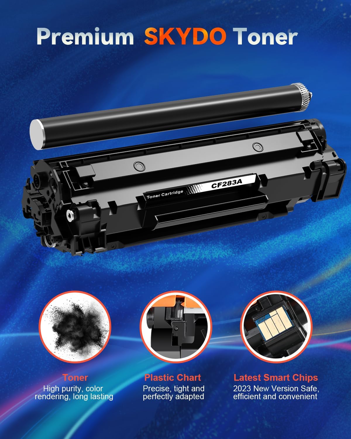 Detalle 2 de Skydo HP 83A CF283A Black Toner Cartridges, 2-Pack, High Yield