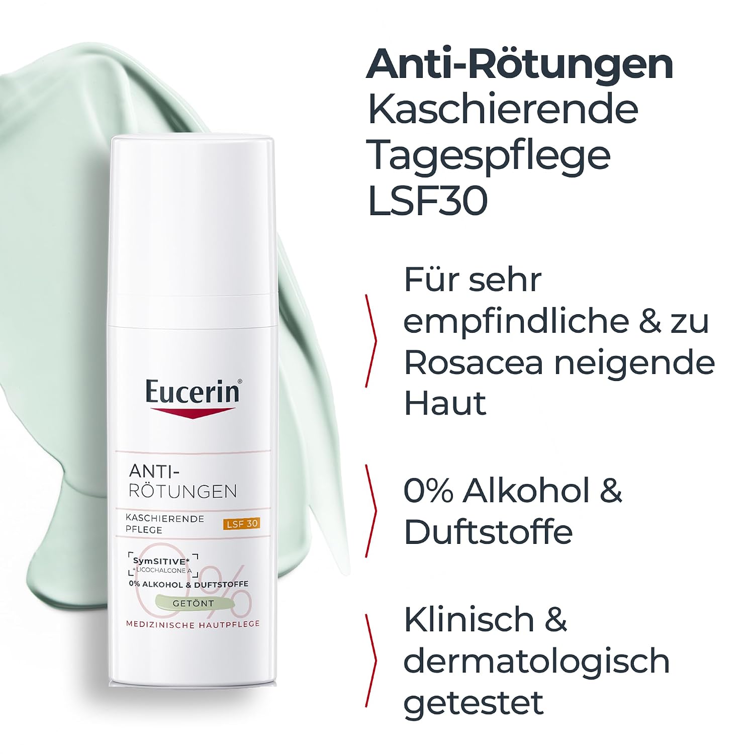 Detalle de Eucerin Anti-Rötungen Kaschierende Tagespflege LSF 30 – getönte Gesichtscreme 50 ml