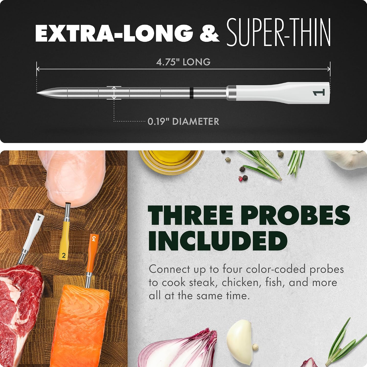Thumbnail 4 de CHEF iQ CQ60-3C-Z3-E-CA iQ Sense Wireless Meat Thermometer, 3 Probes