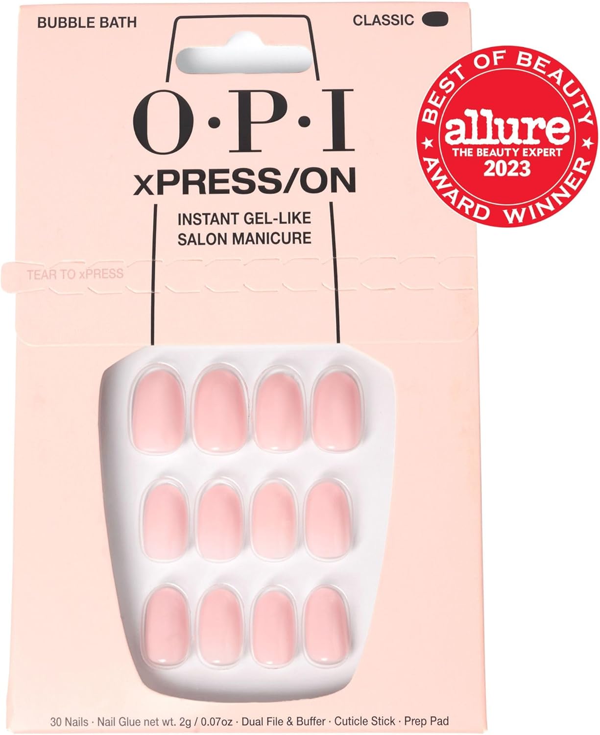 Thumbnail 1 de OPI xPRESS/ON Press On Nails in Black, Red & Pink Opaque Crème Shades (Long & Short, Round & Oval) – With Nail Glue