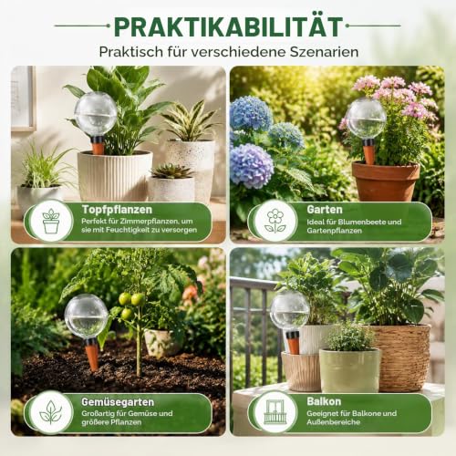 Thumbnail 6 de XIANJIA 6er Set Bewässerungskugeln für Pflanzen – automatische Selbstbewässerung (500 ml pro Kugel)