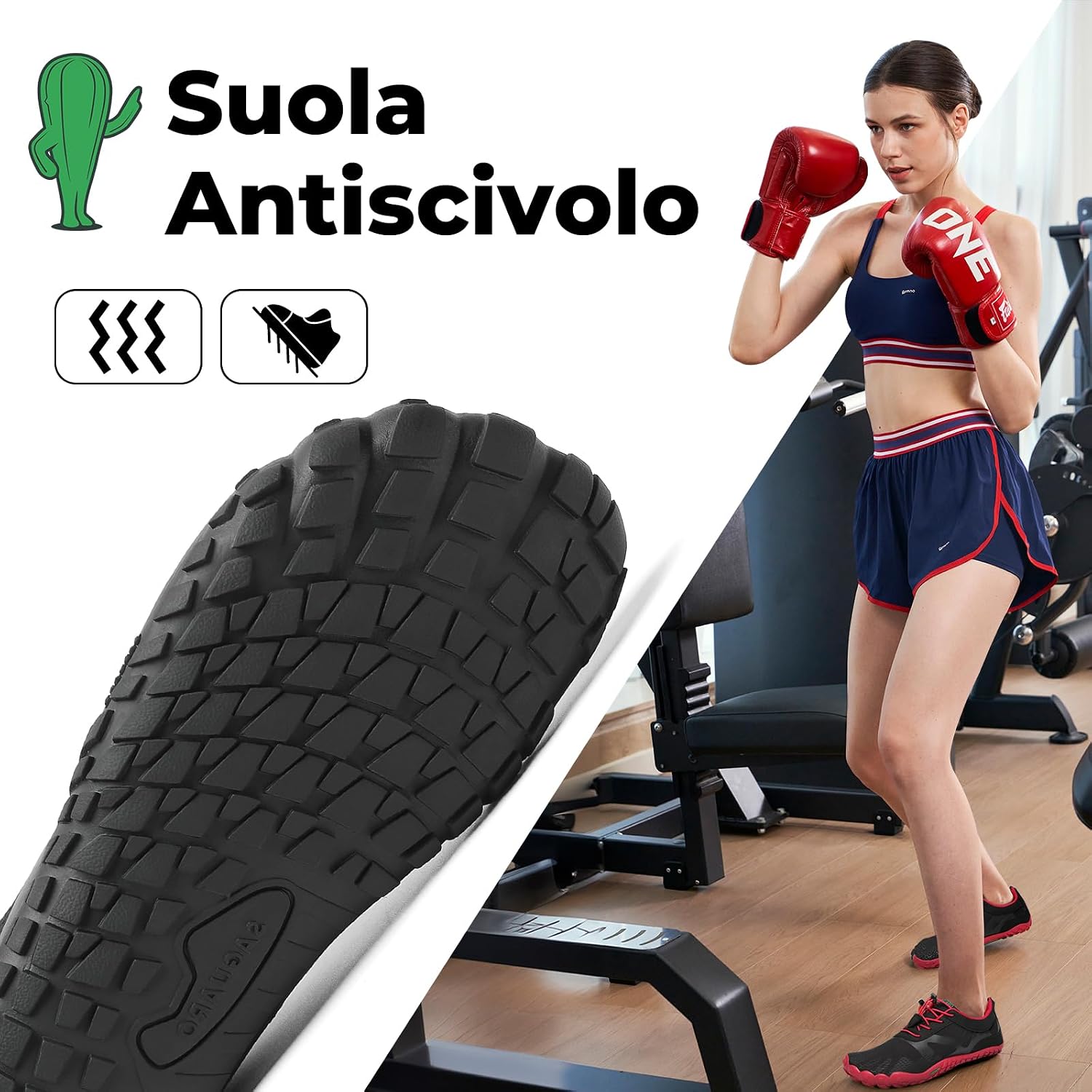 Detalle de SAGUARO Scarpe Barefoot minimaliste da trail running con punta larga e suola zero drop (Gr. 36-48)
