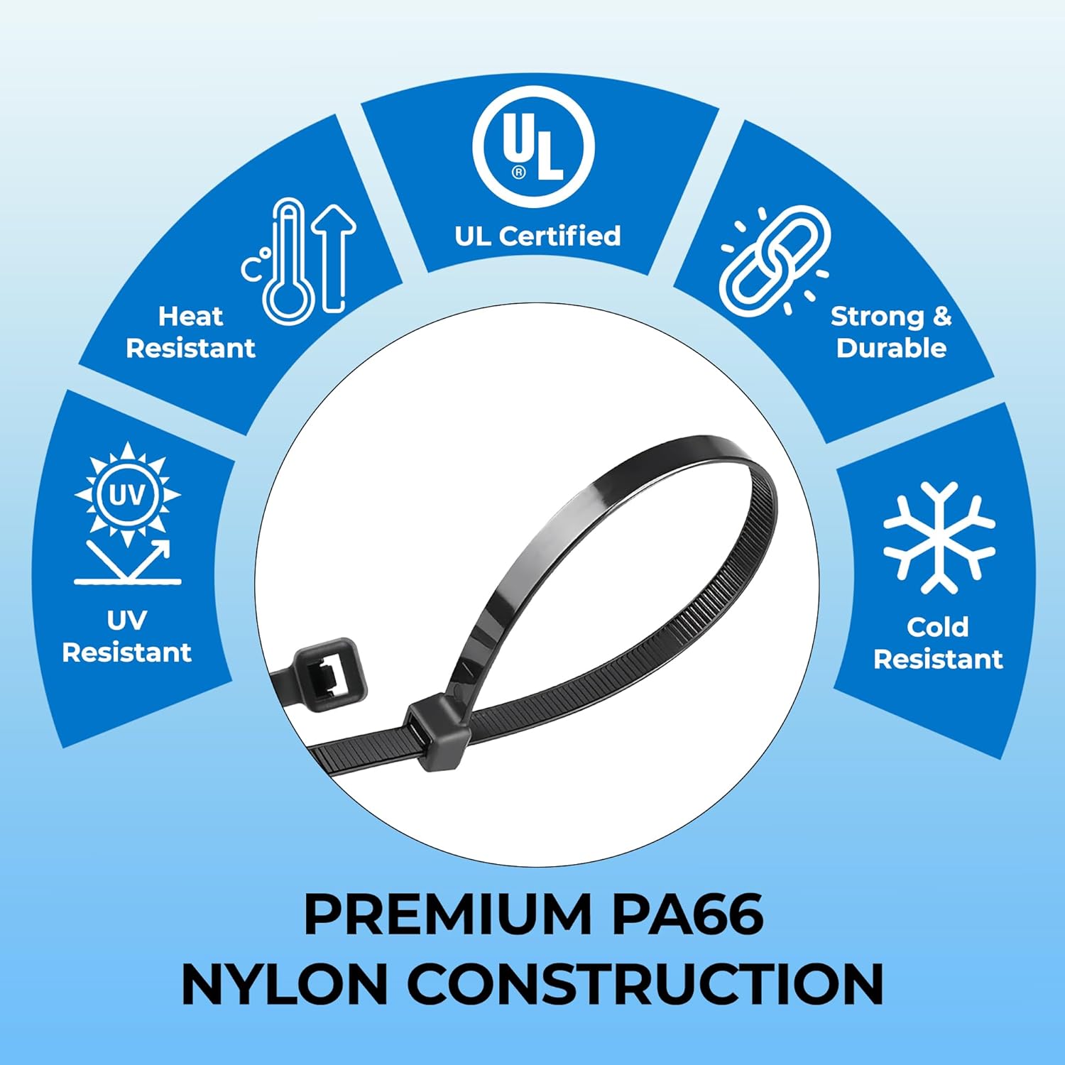 Thumbnail 3 de Double Dragon 3.6mm Nylon Cable Ties (200 Pack) – Heavy‑Duty, UV‑Resistant, 18 kg Tensile Strength