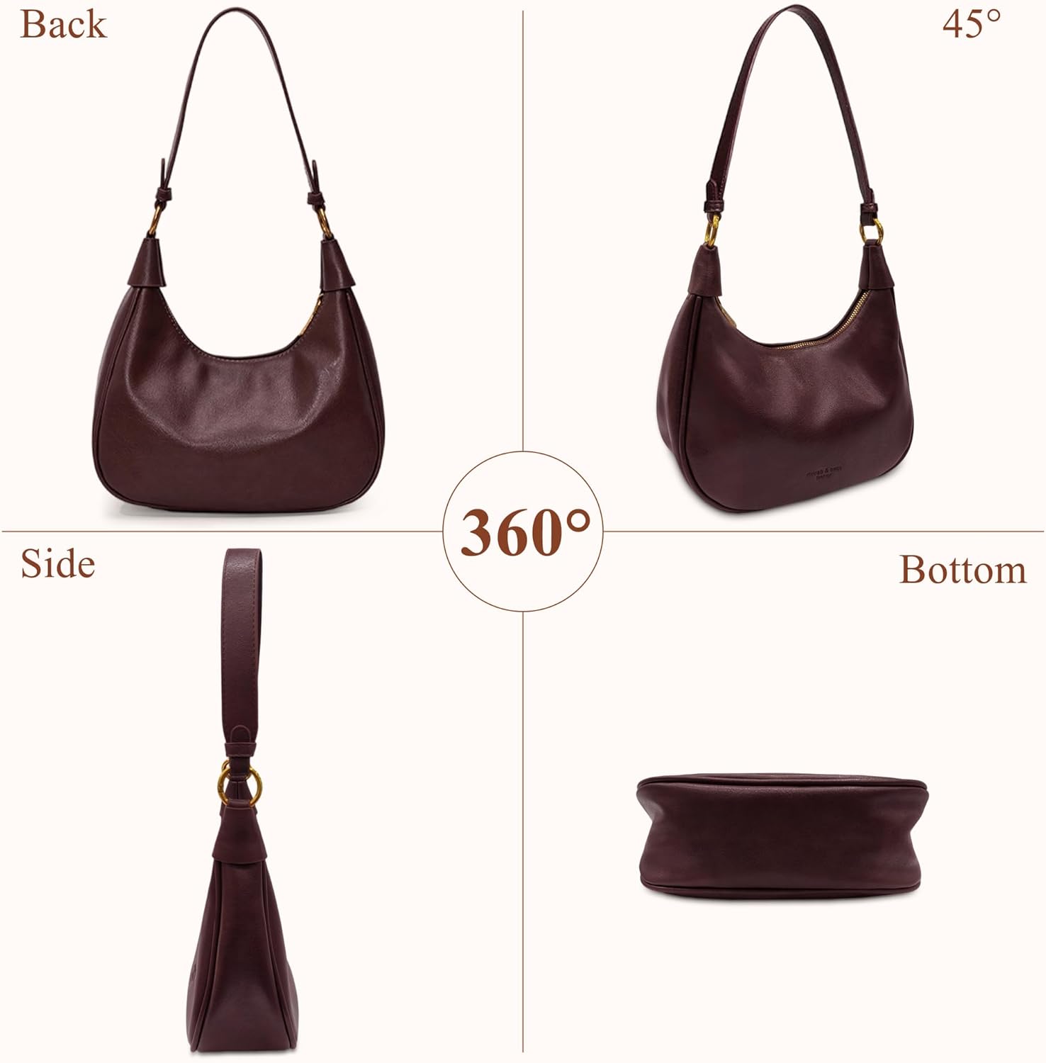 Thumbnail 6 de Mabecol Sac Bandoulière Femme Petit PU – Mini modèle Y2K rétro, deux bretelles amovibles