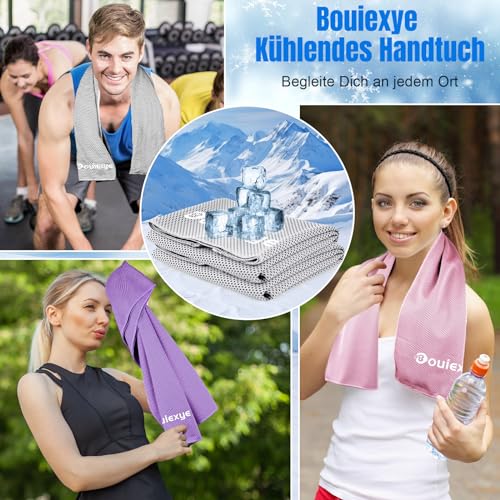Detalle de Bouiexye Kühlendes Handtuch 100 × 30 cm – 10 Farben, Mikrofaser, sofortige Kühlung